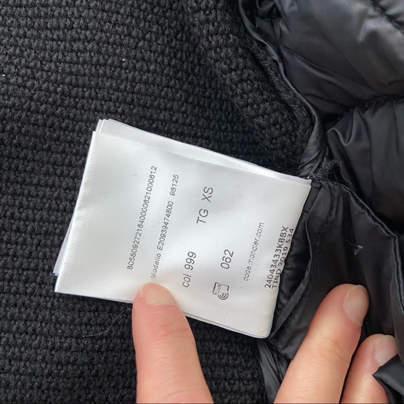 MONCLER Padded Panel Knitted Cardigan, Size XS, Color Black - Picture 7 of 10